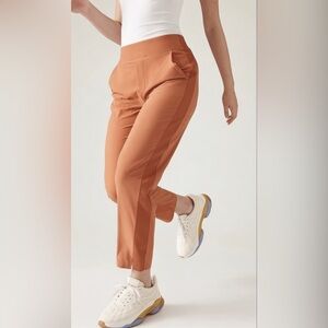 Athleta Womens Brooklyn Ankle Pant Orange‎ Sz 18 Hi Rise Comfort Travel Business